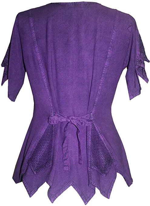 136 B Gypsy Medieval Netted Asymmetrical Vintage Top Blouse