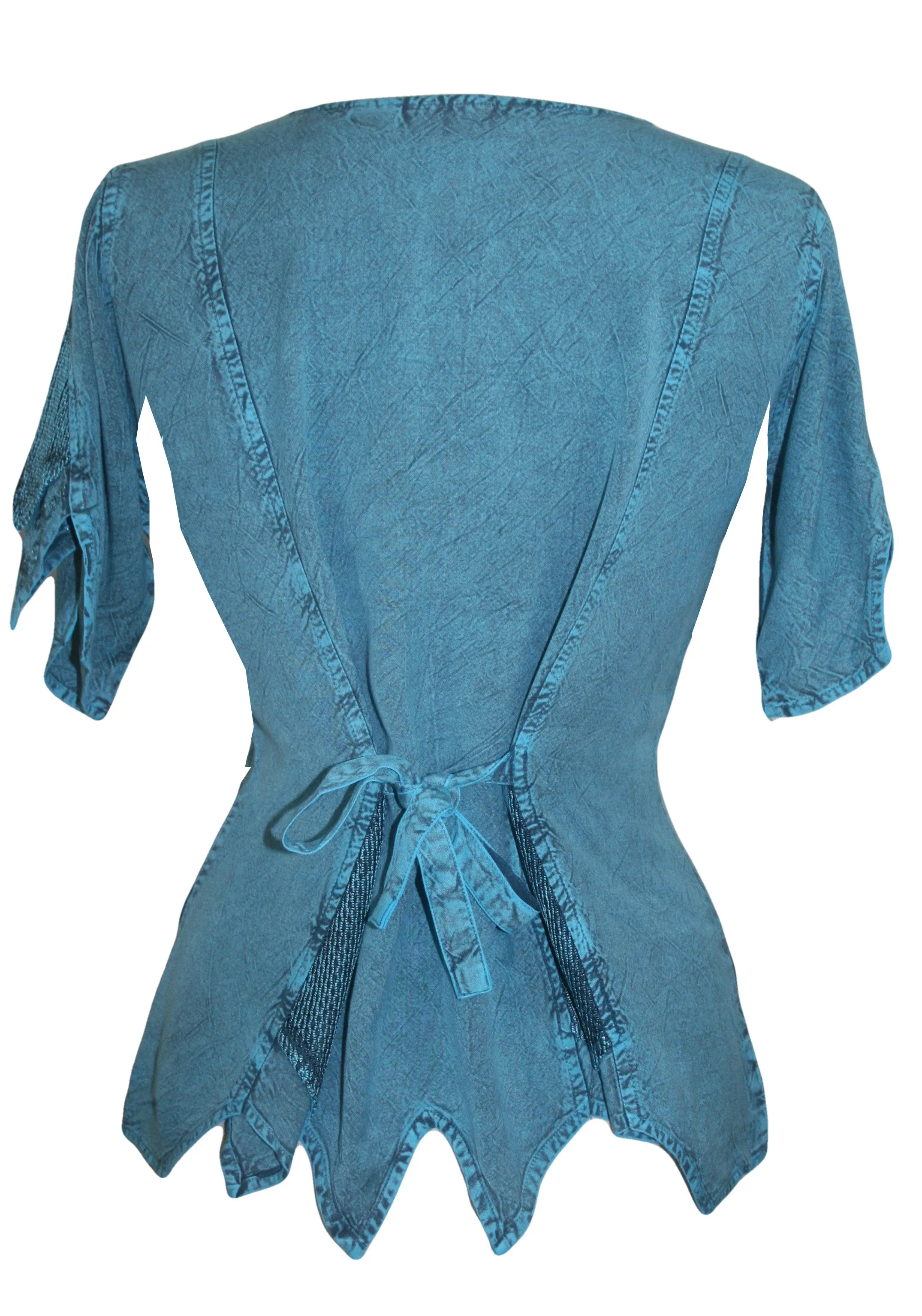 136 B Gypsy Medieval Netted Asymmetrical Vintage Top Blouse