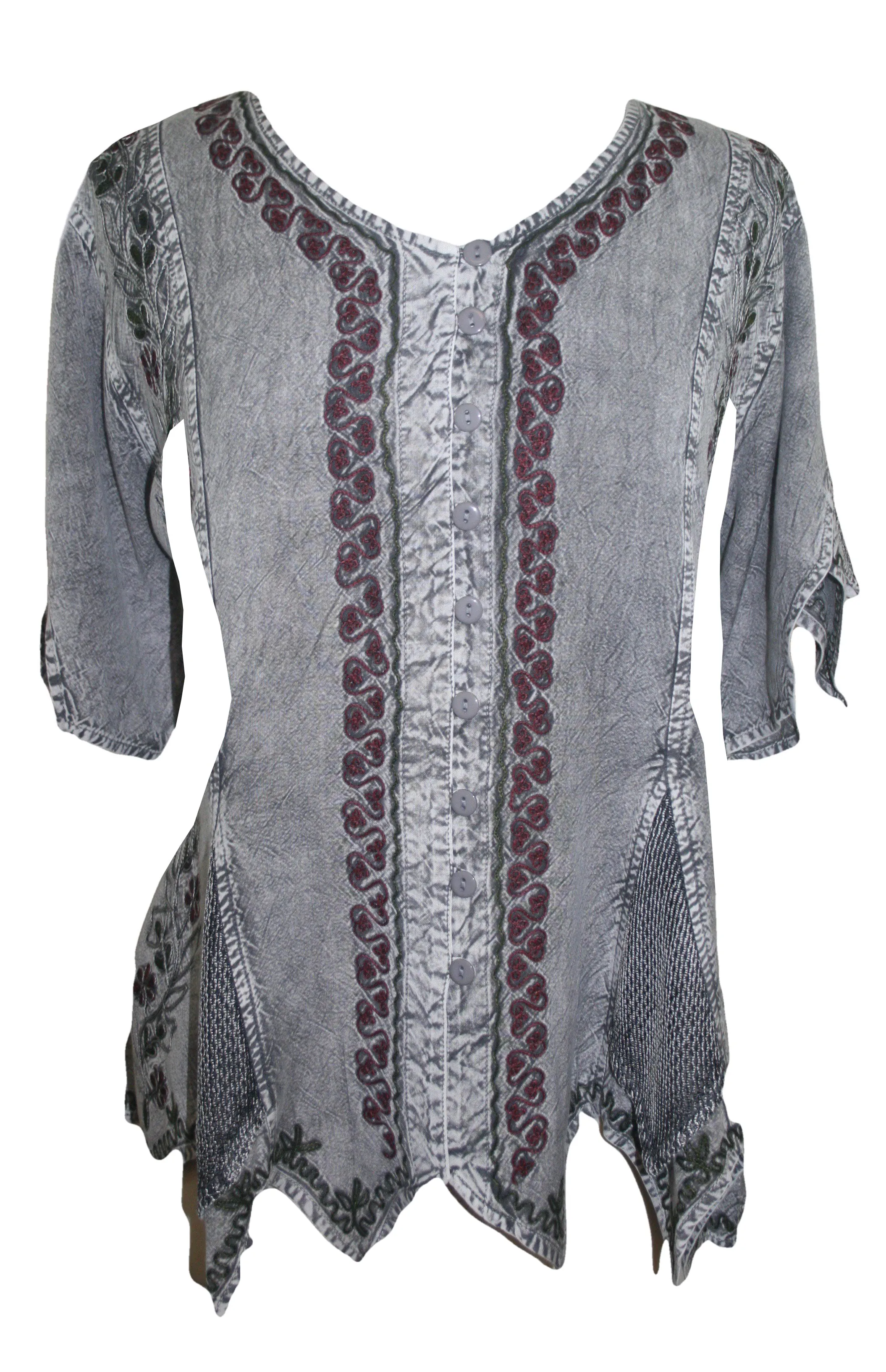 136 B Gypsy Medieval Netted Asymmetrical Vintage Top Blouse