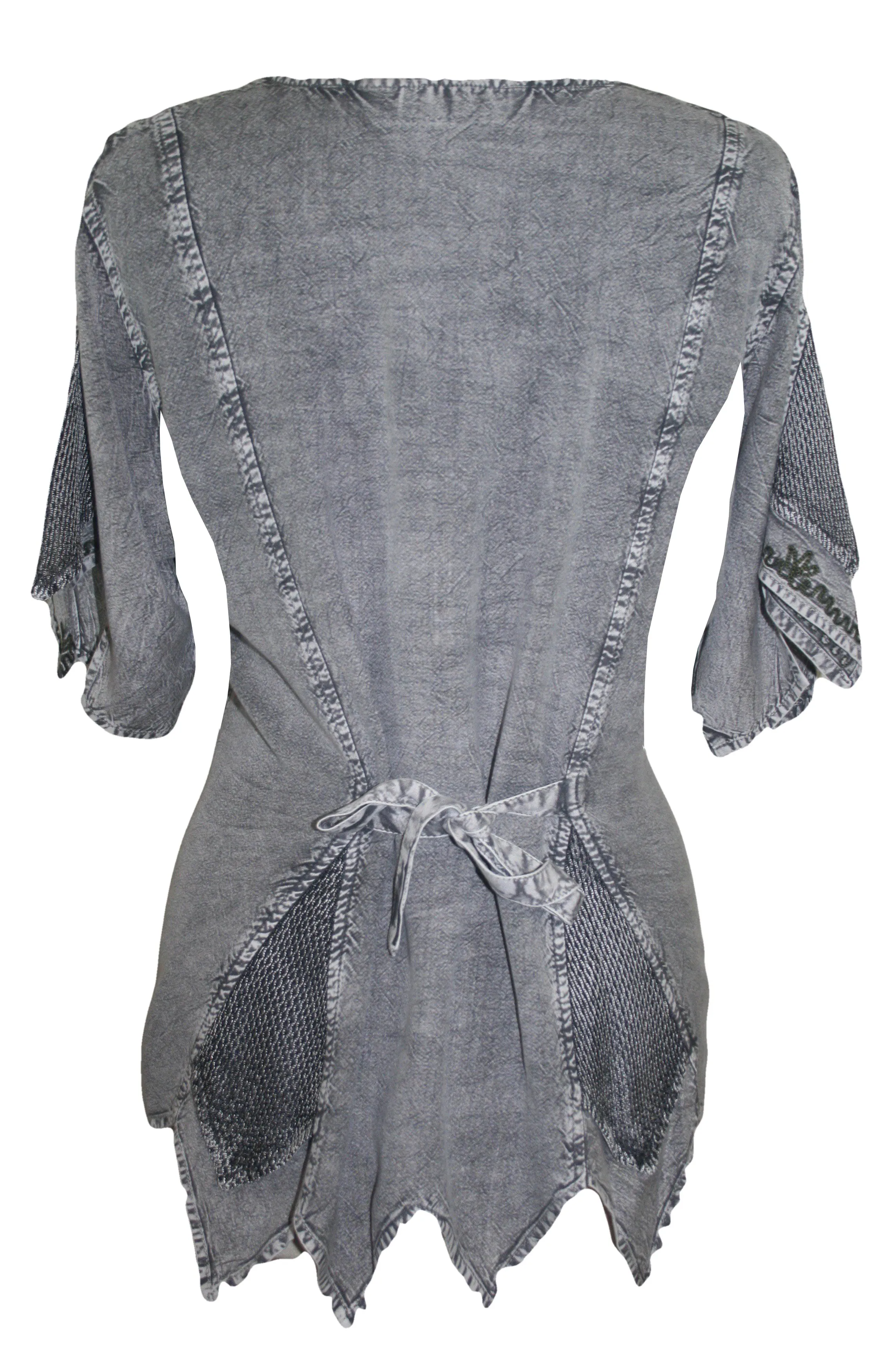 136 B Gypsy Medieval Netted Asymmetrical Vintage Top Blouse