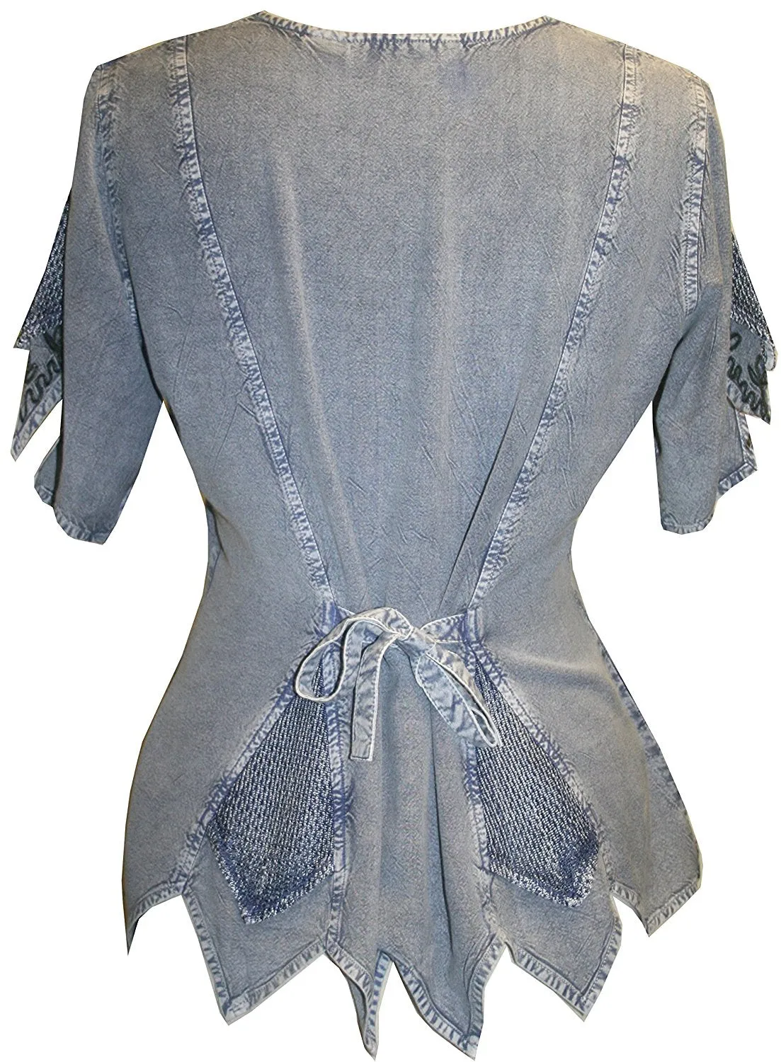 136 B Gypsy Medieval Netted Asymmetrical Vintage Top Blouse