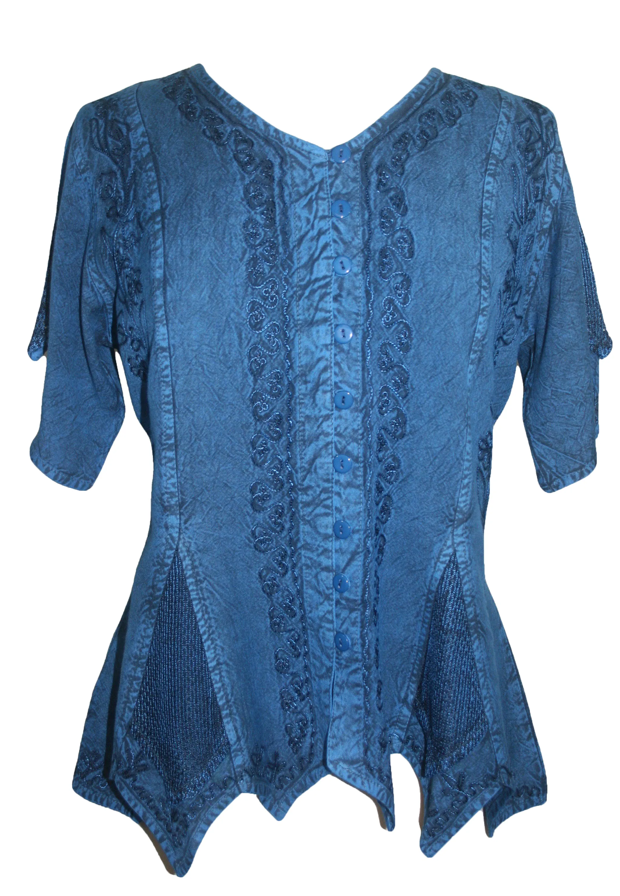 136 B Gypsy Medieval Netted Asymmetrical Vintage Top Blouse