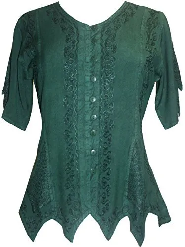 136 B Gypsy Medieval Netted Asymmetrical Vintage Top Blouse