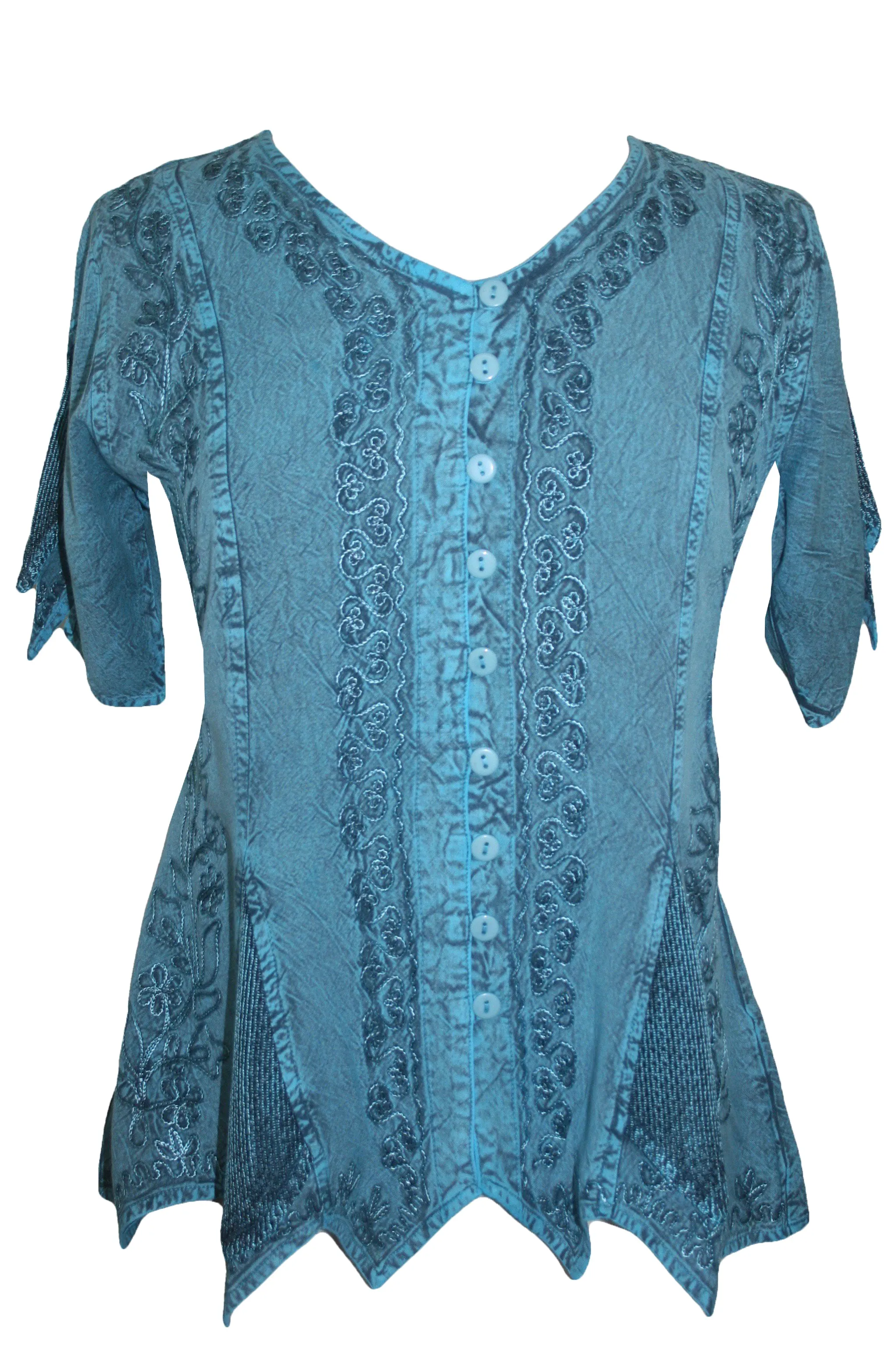 136 B Gypsy Medieval Netted Asymmetrical Vintage Top Blouse