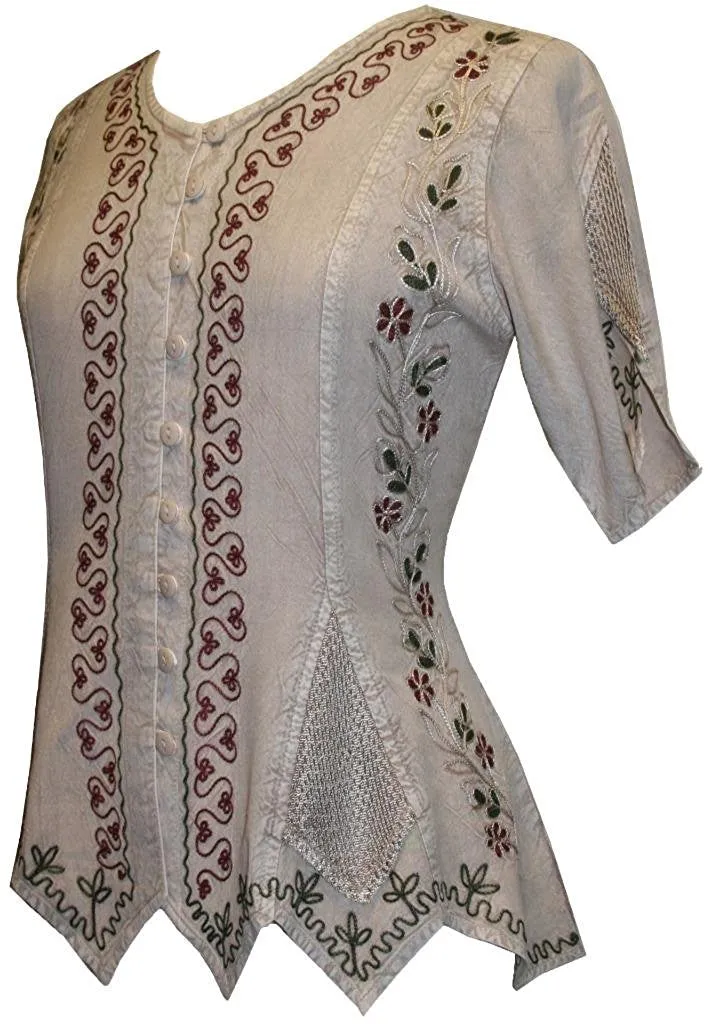 136 B Gypsy Medieval Netted Asymmetrical Vintage Top Blouse