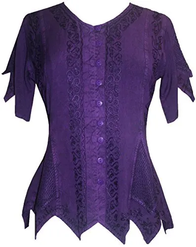 136 B Gypsy Medieval Netted Asymmetrical Vintage Top Blouse
