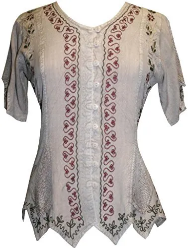 136 B Gypsy Medieval Netted Asymmetrical Vintage Top Blouse