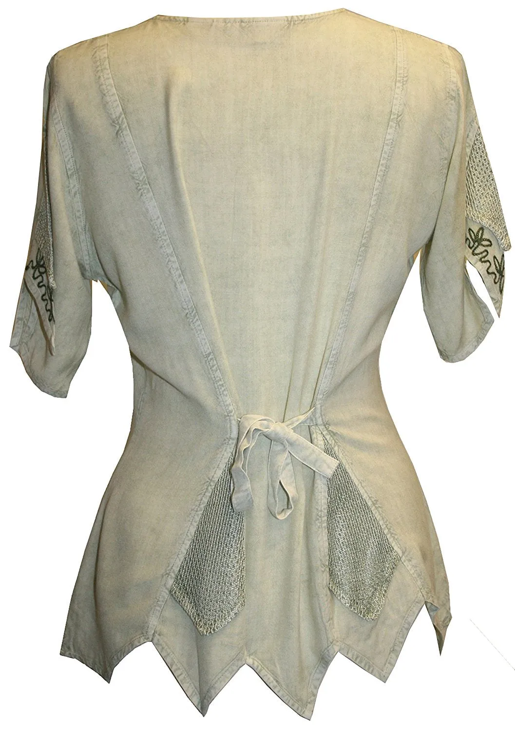 136 B Gypsy Medieval Netted Asymmetrical Vintage Top Blouse