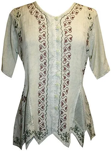 136 B Gypsy Medieval Netted Asymmetrical Vintage Top Blouse