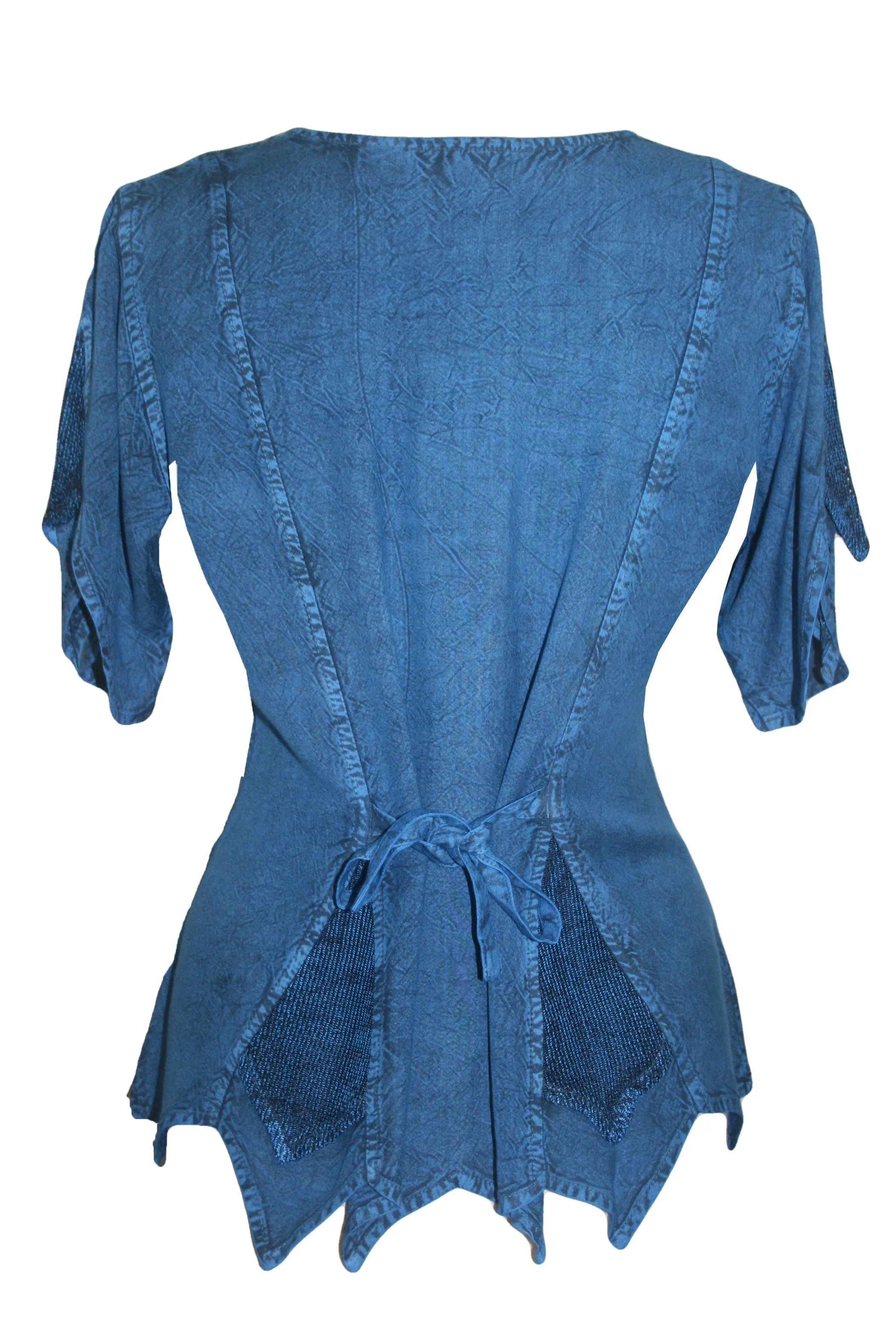 136 B Gypsy Medieval Netted Asymmetrical Vintage Top Blouse
