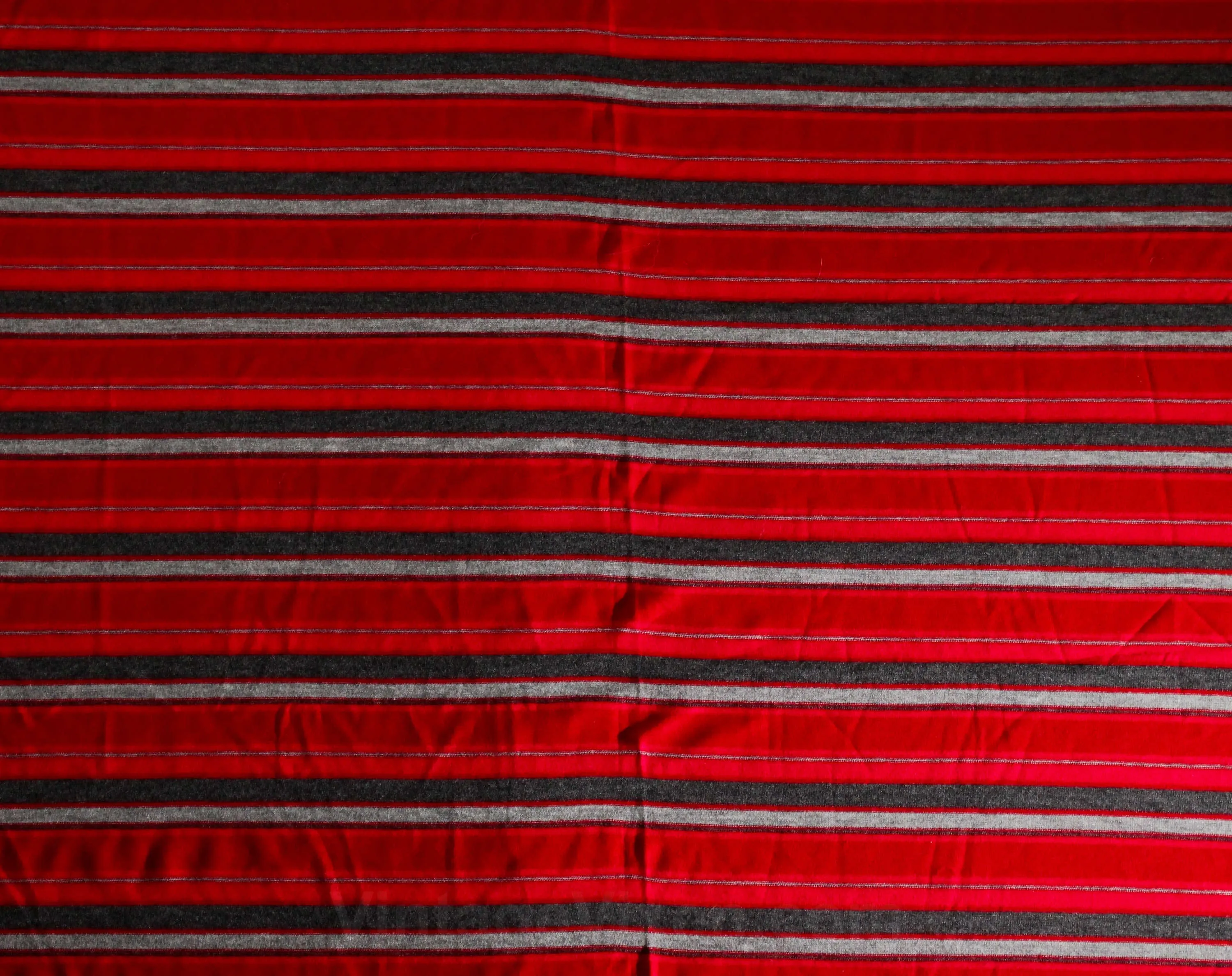 50s 60s Red Striped Jersey Knit - 1.66 Yards x 34.5 Inches Wide - Cute 1950s Scarlet & Gray Stripes - For Blouses Tops Sexy Sweater Girl