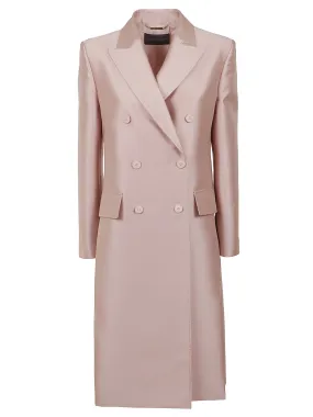 Alberta Ferretti Double-Breasted Satin Coat