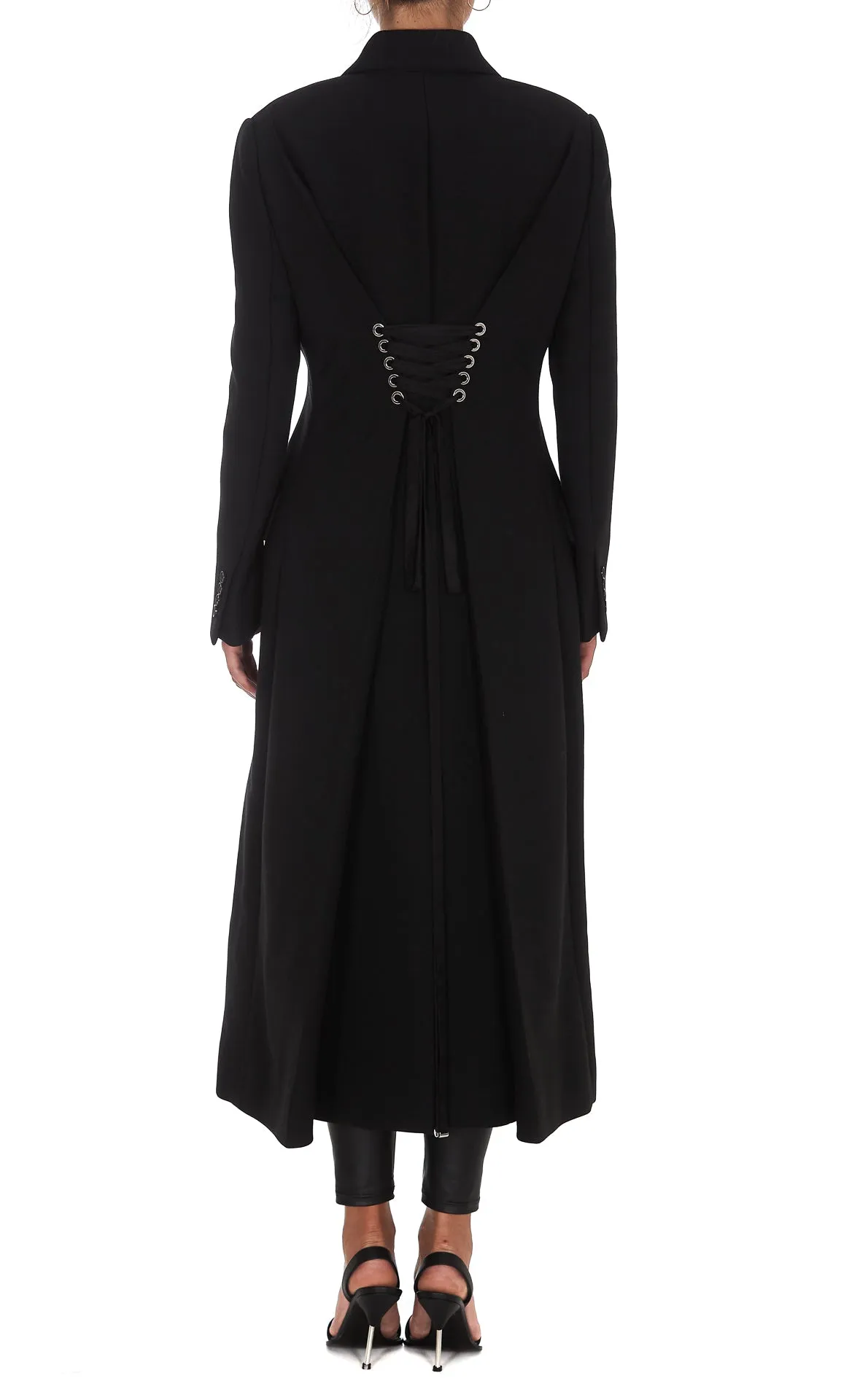 Alexander McQueen Back Tie Double-Breasted Coat