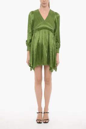 AllSaints Satin ESTA Empire Dress with Ruches