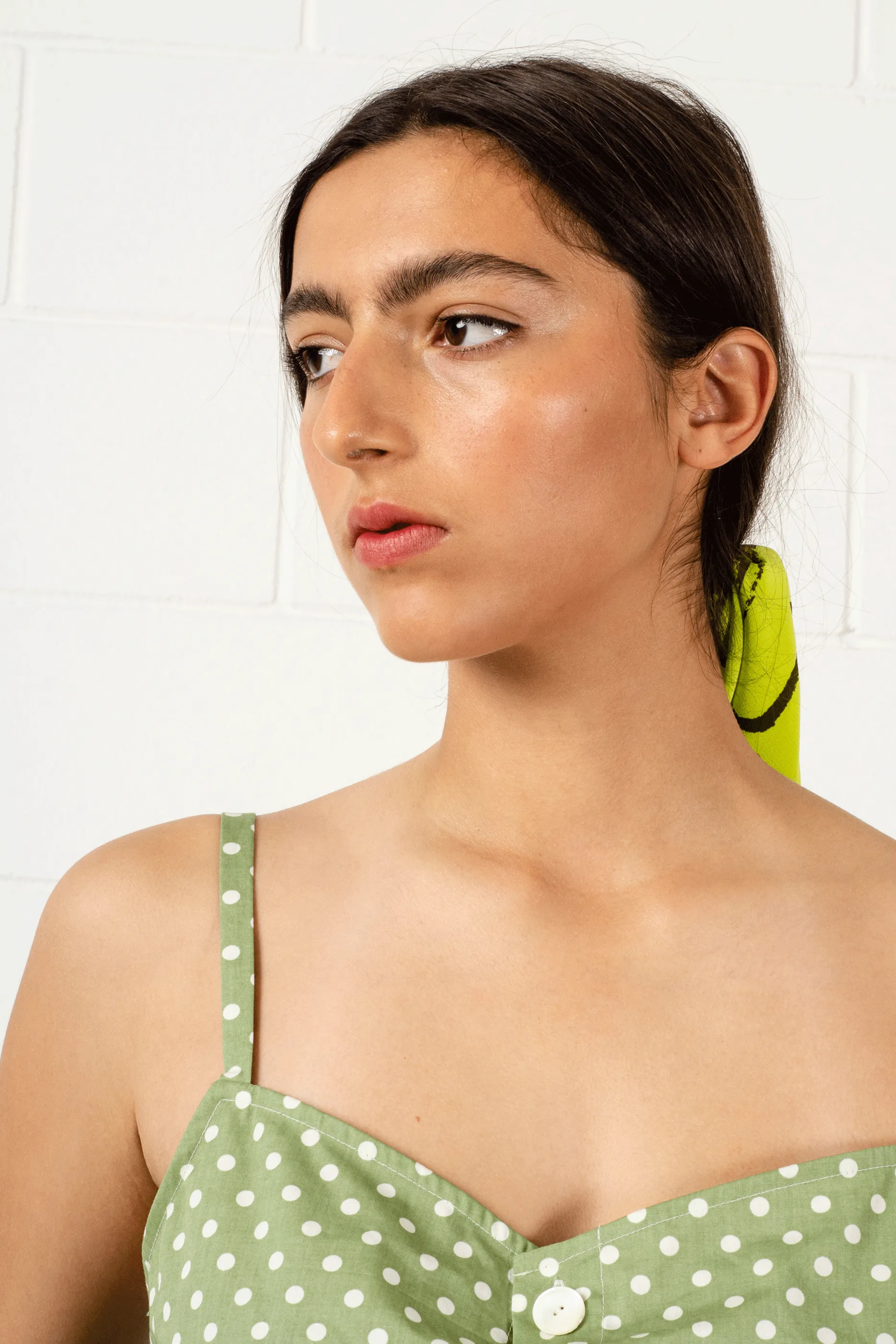 Ayan Crop - Sage Polka Dot