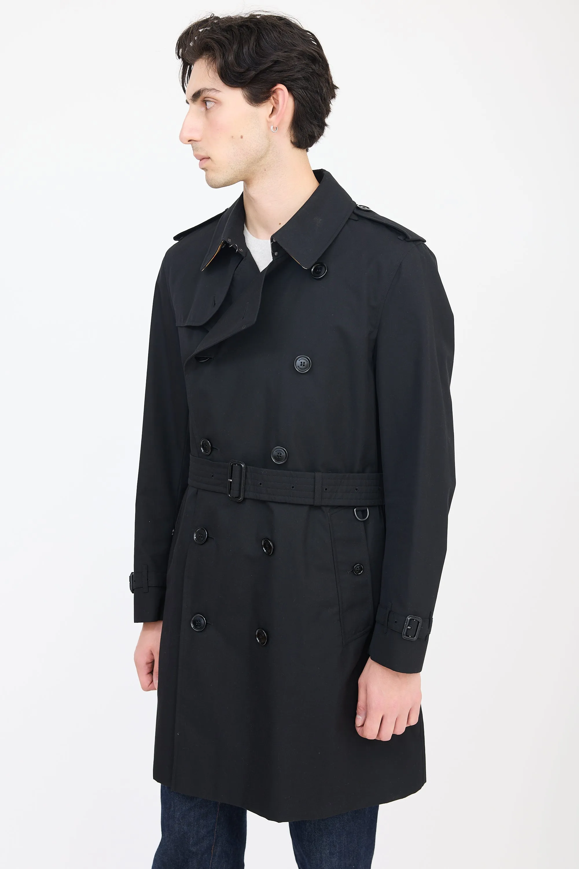Black The Kensington Double Breasted Trench Coat