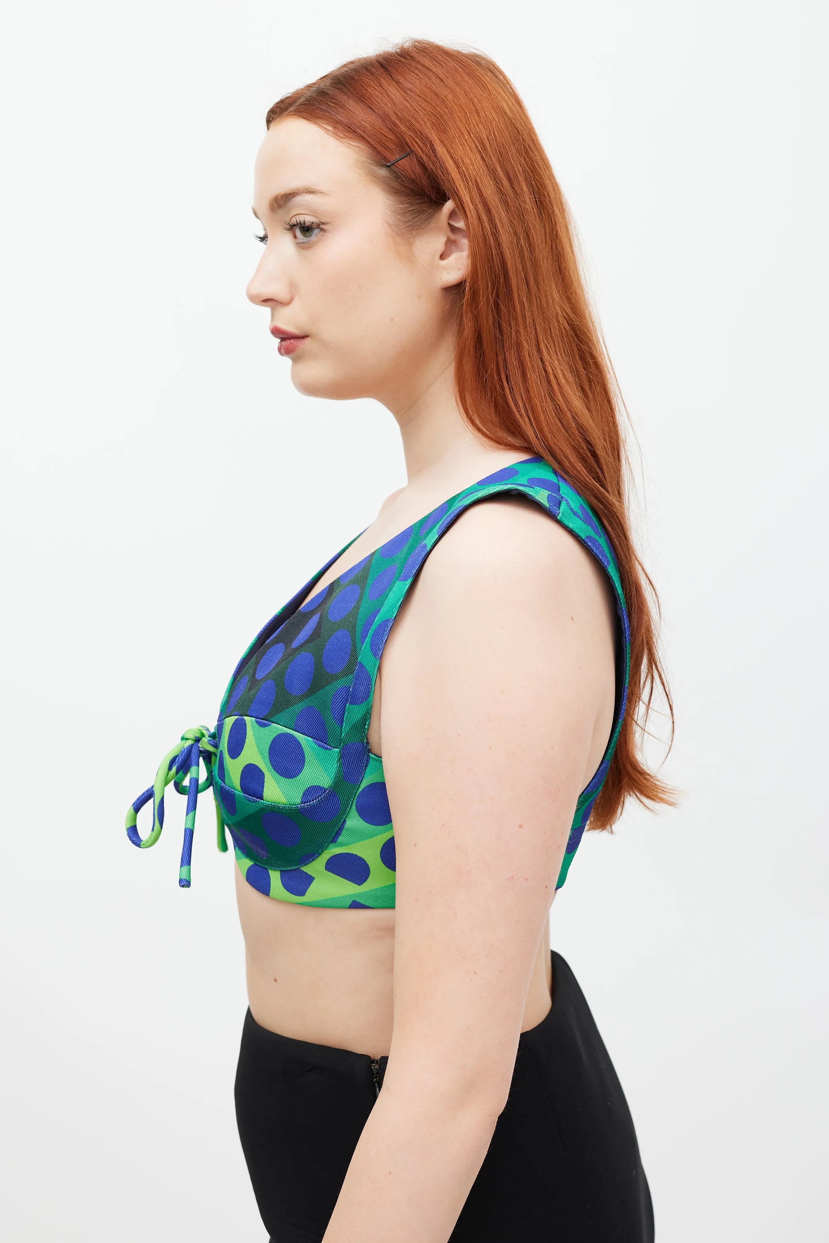 Blue & Multicolour Polka Dot Top