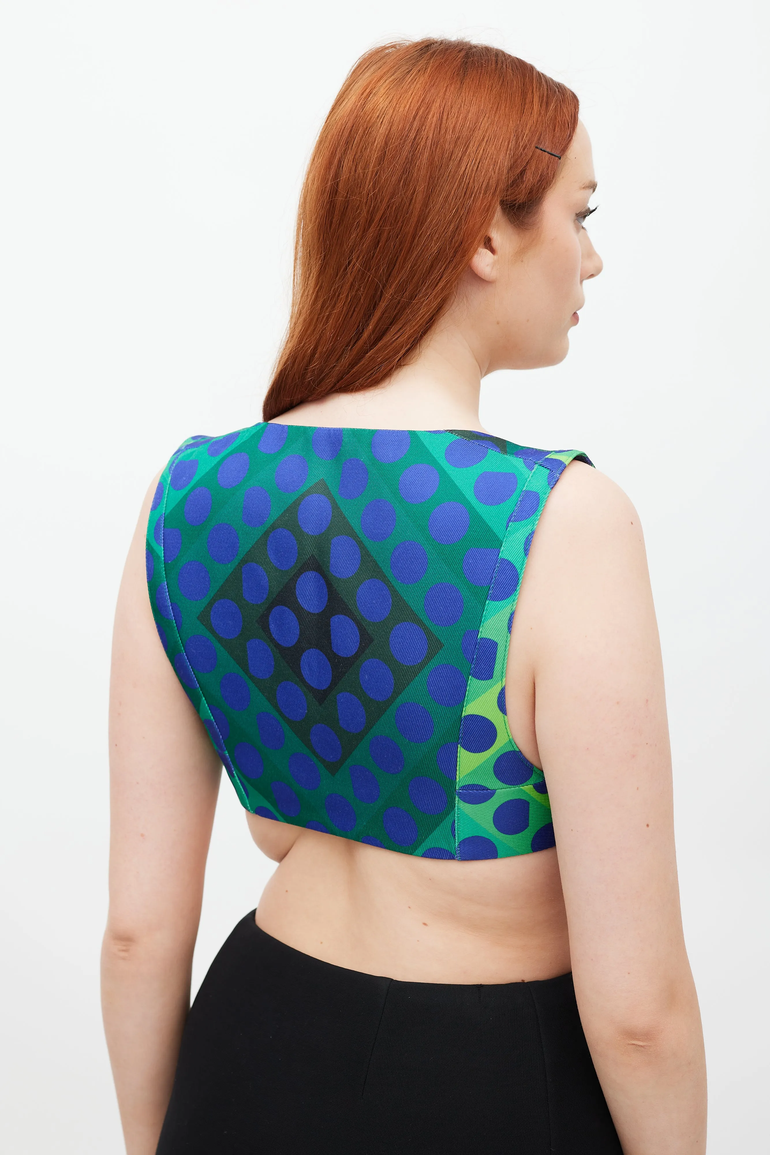 Blue & Multicolour Polka Dot Top