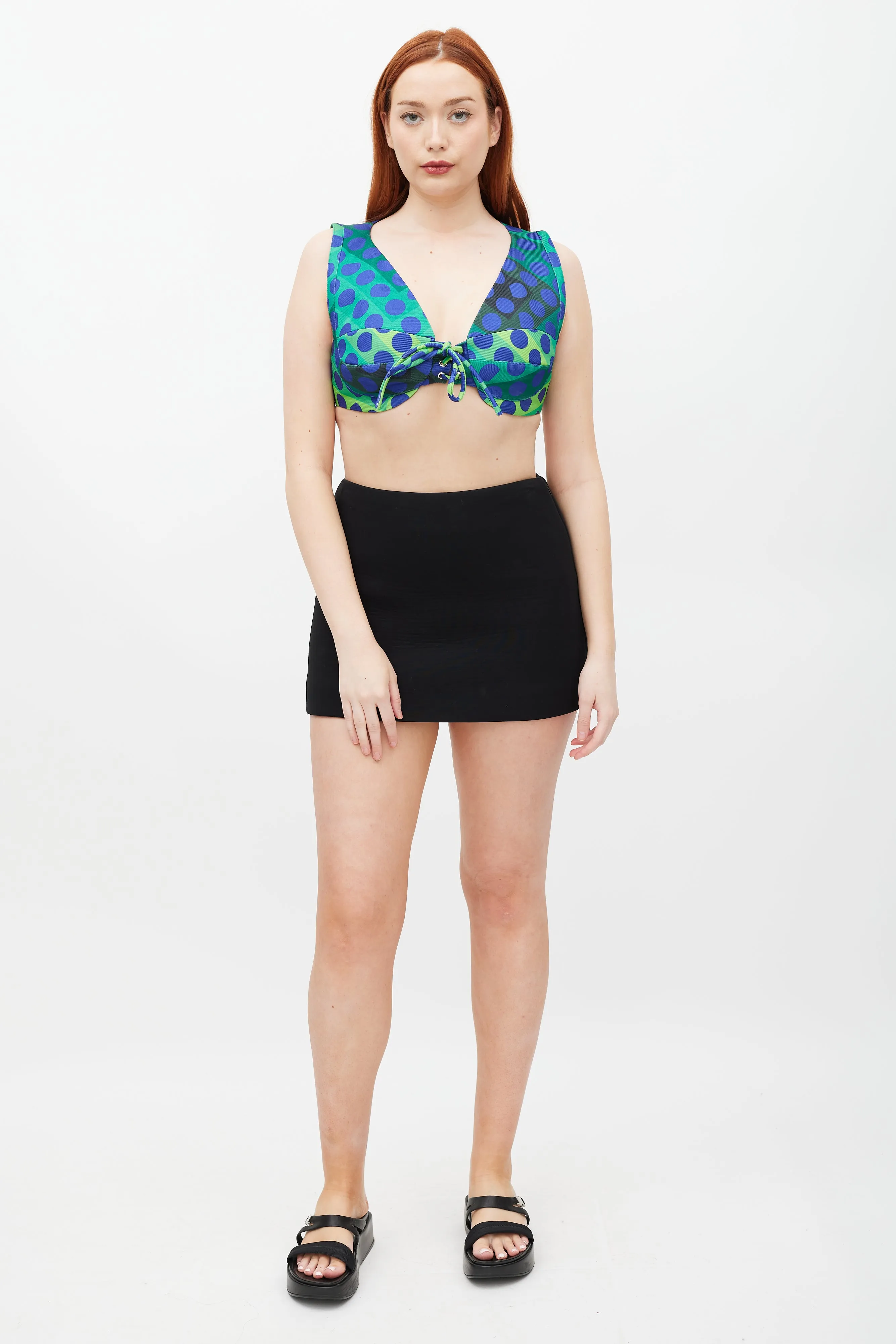 Blue & Multicolour Polka Dot Top