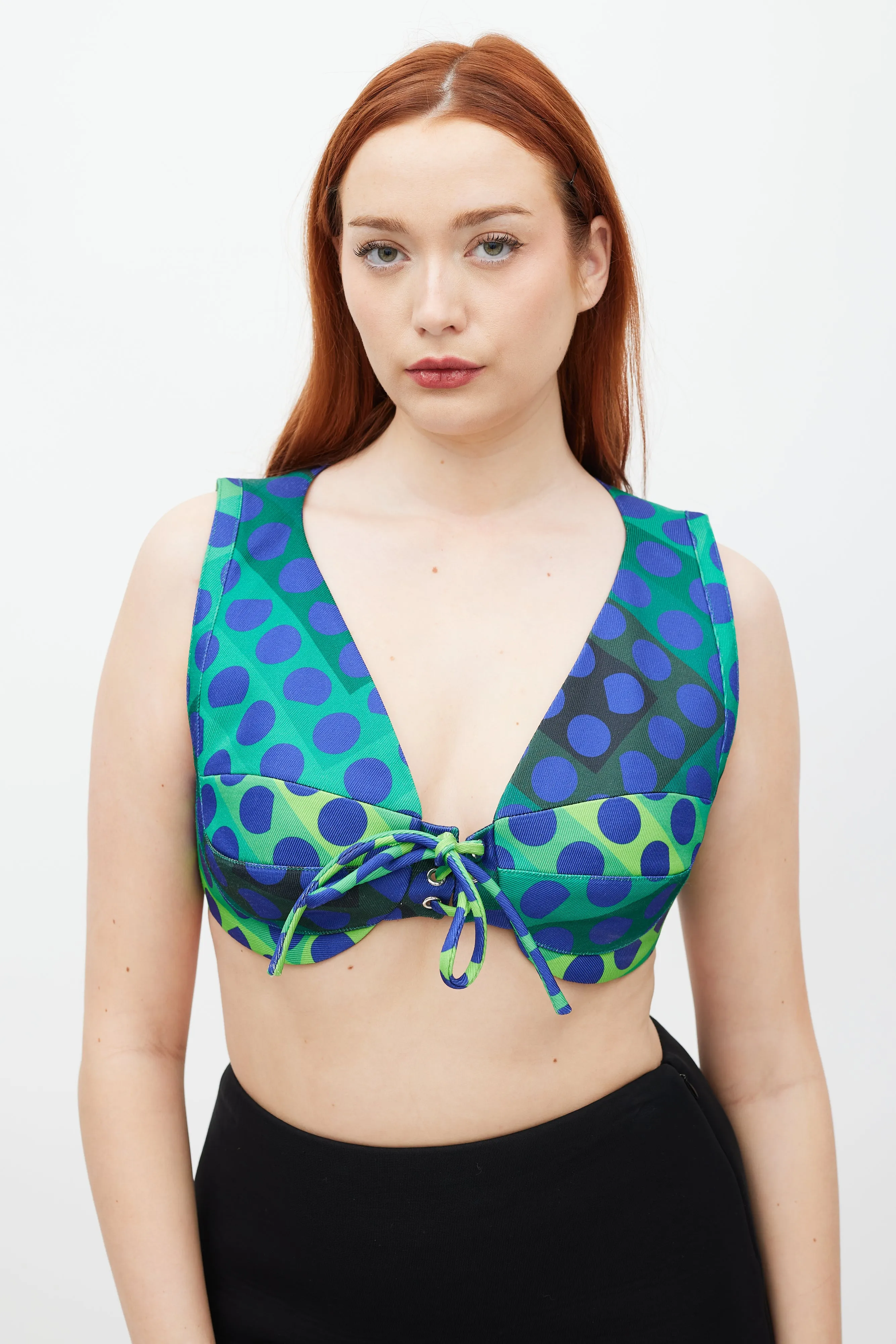Blue & Multicolour Polka Dot Top