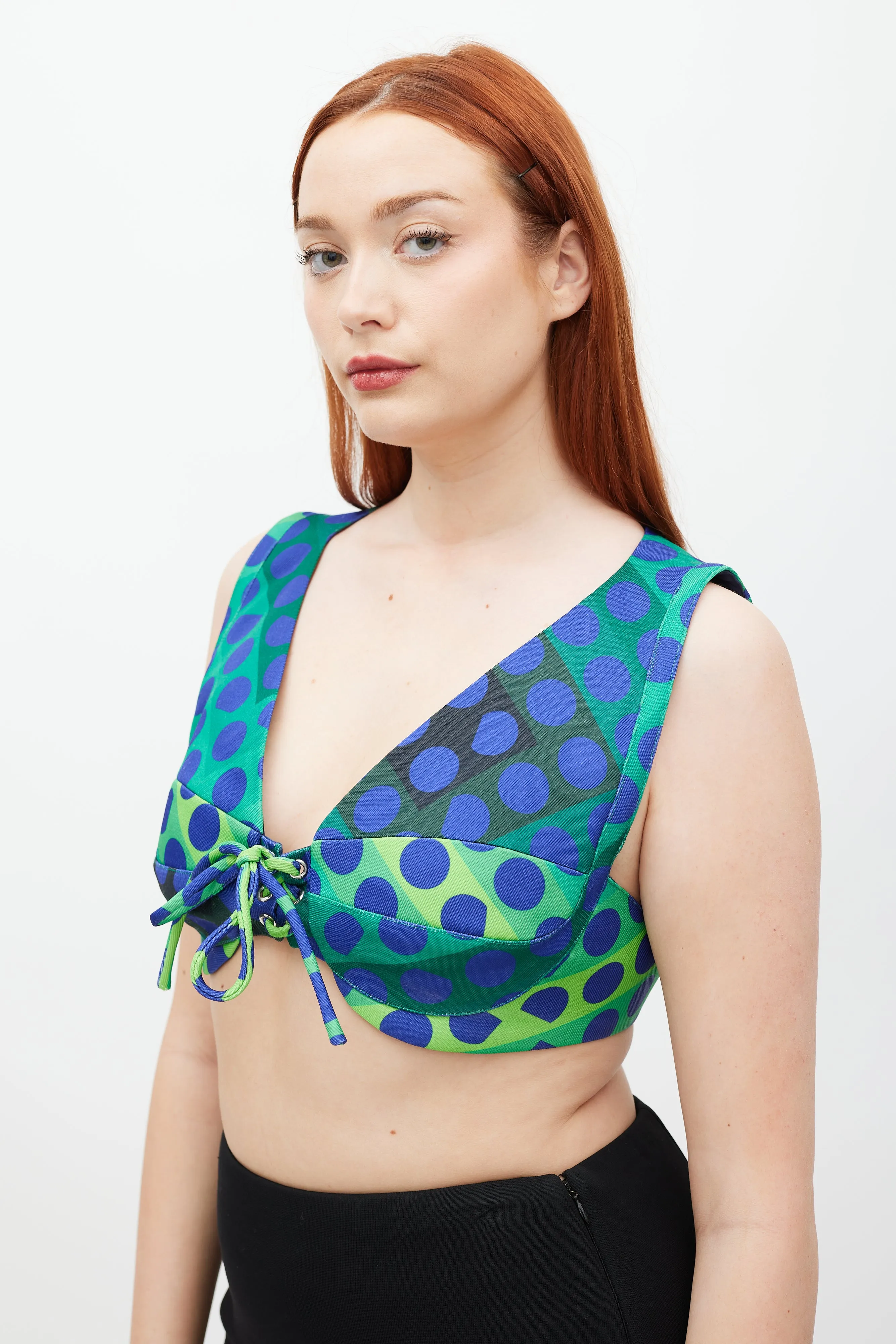 Blue & Multicolour Polka Dot Top