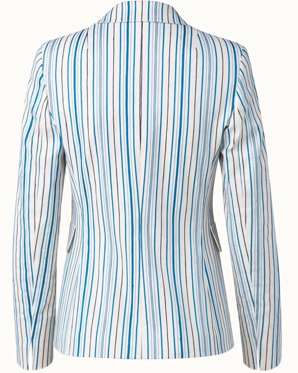 Blue Stripe Faux Double Breasted Jacket
