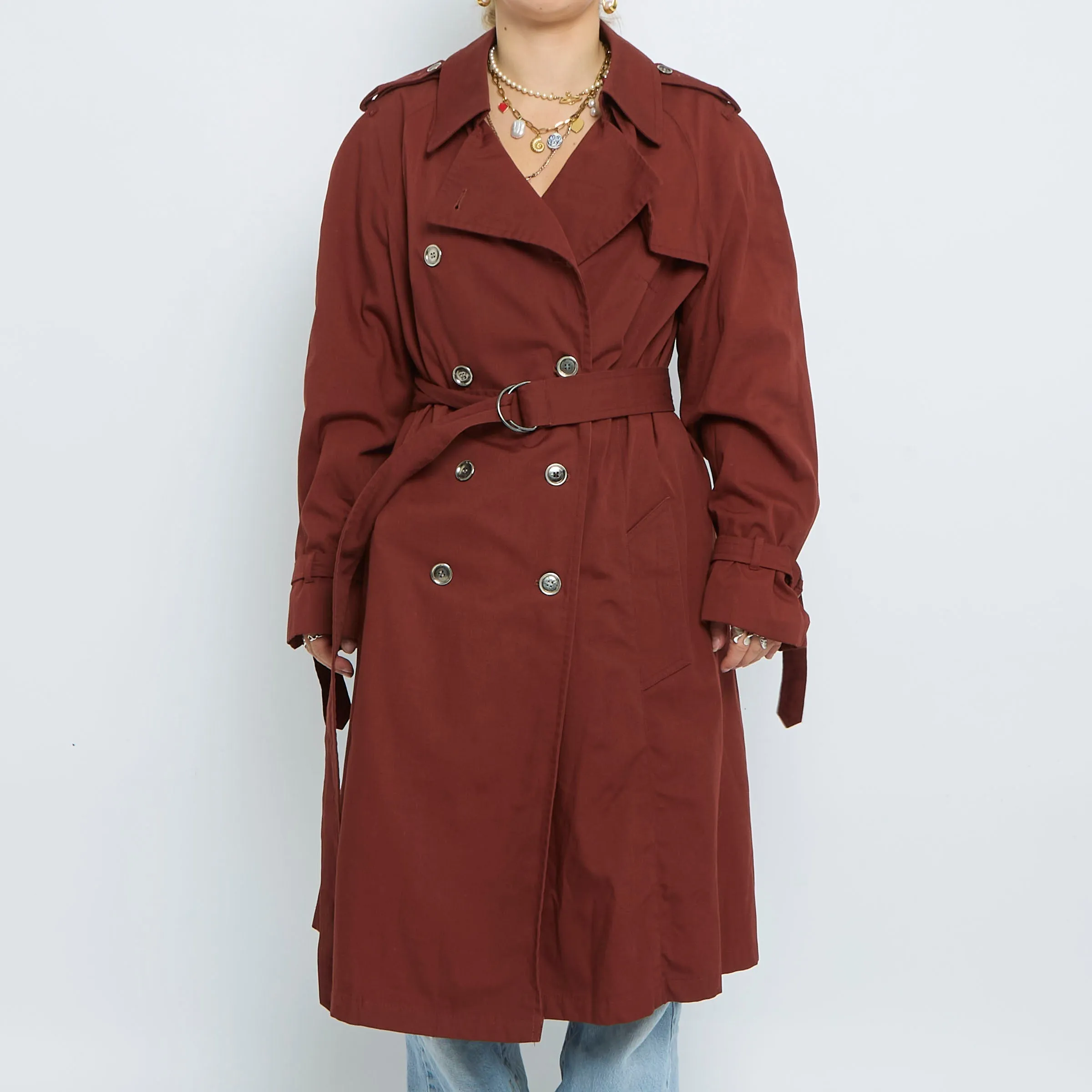 Brown Long Trench Coat - UK 16