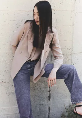 Button double-breasted blazer - Camel