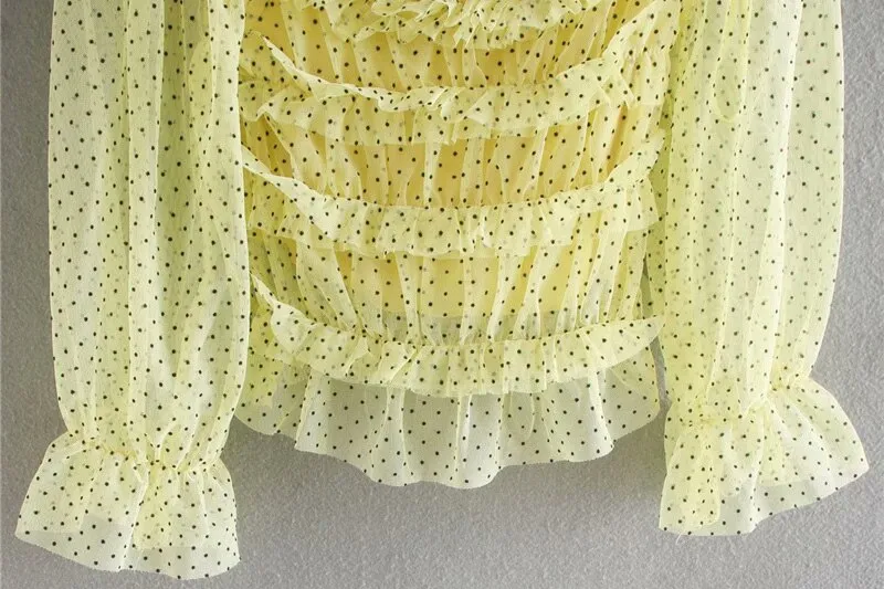 CROPPED RUFFLED BLOUSE