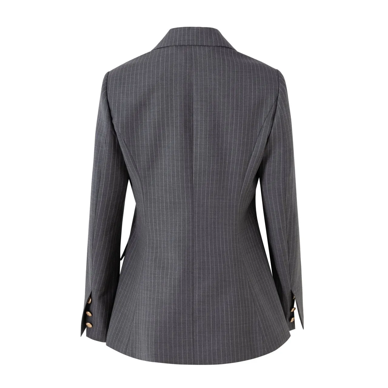 Double-Breasted Blazer with Gold Buttons
