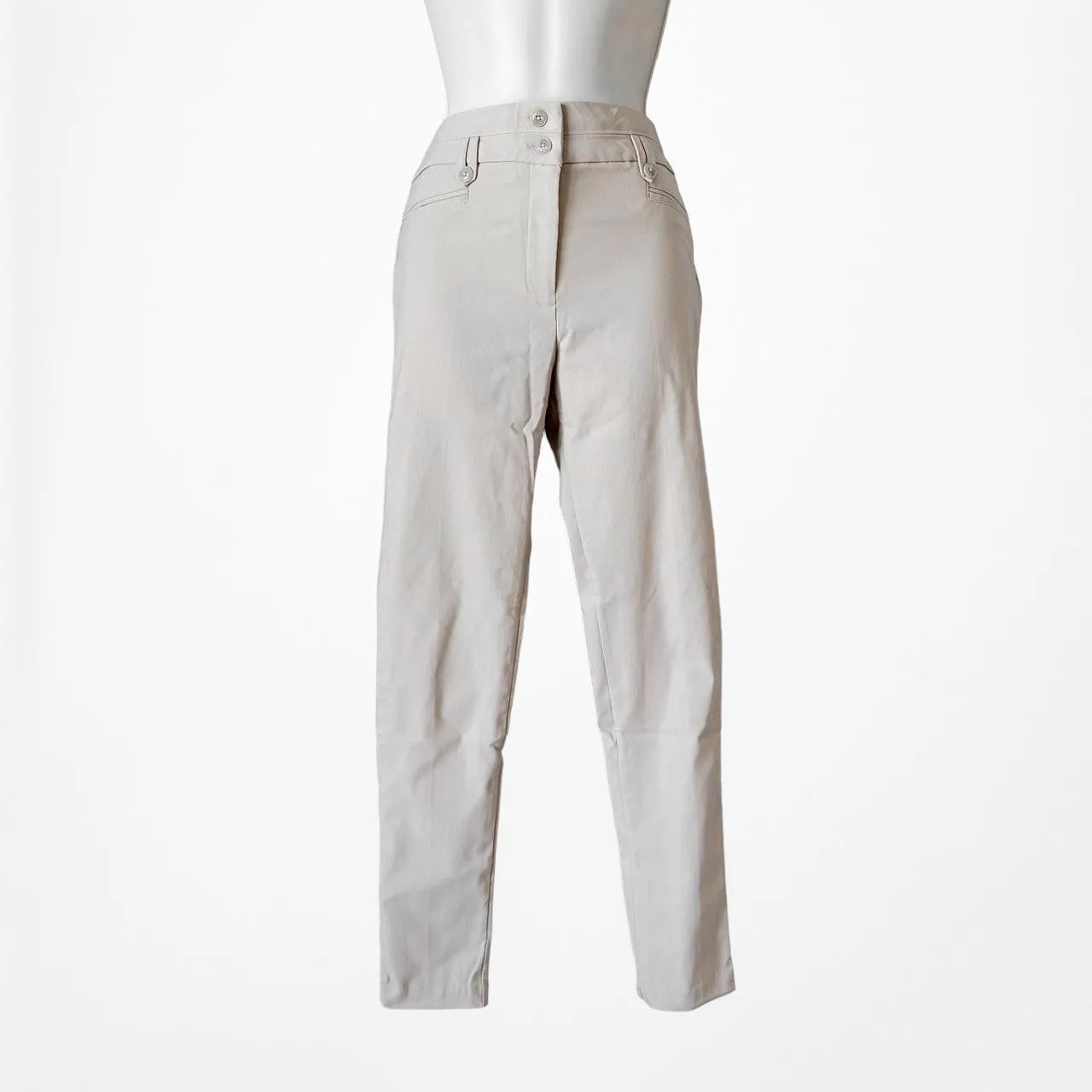 Fashion Nova Cream Ivory Beige High Waisted Stretchy Skinny Pants Size M