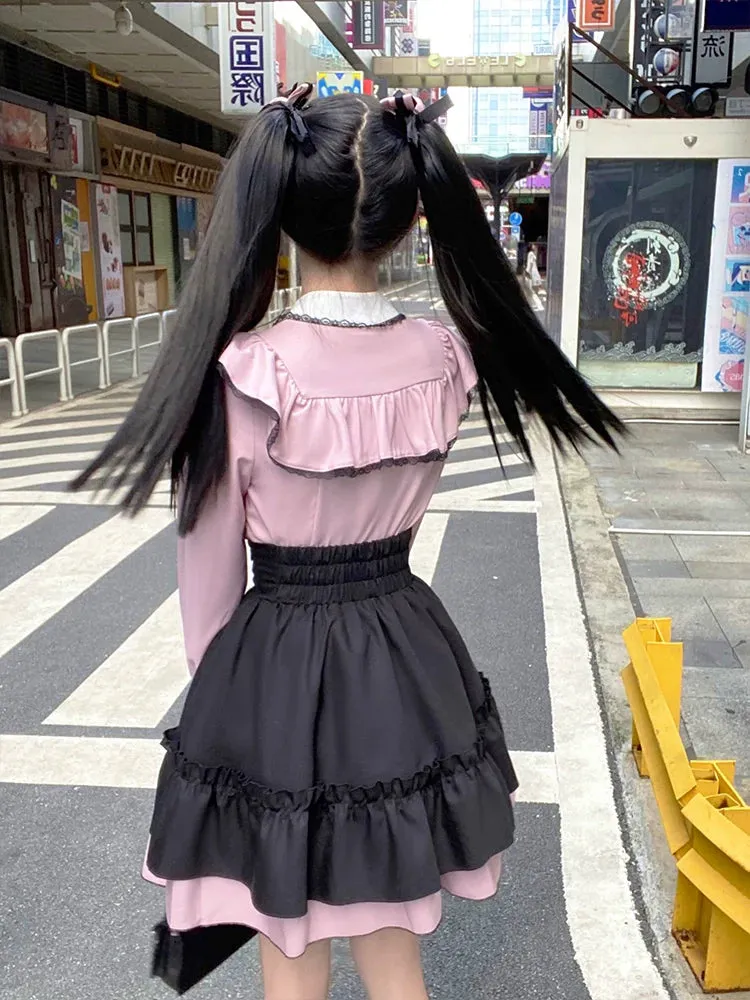 Flared Blouse Medium Ruffle   Skirt Ruffle