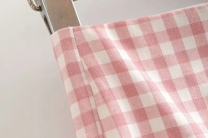 FLARED GINGHAM TROUSERS