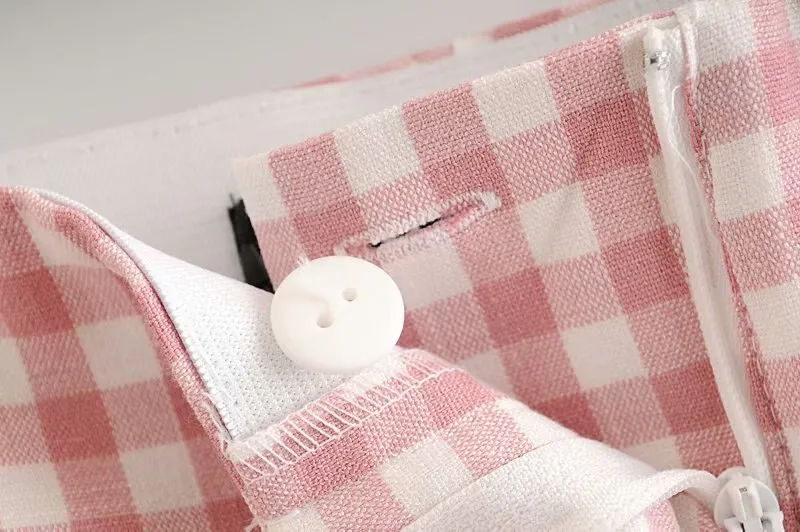 FLARED GINGHAM TROUSERS