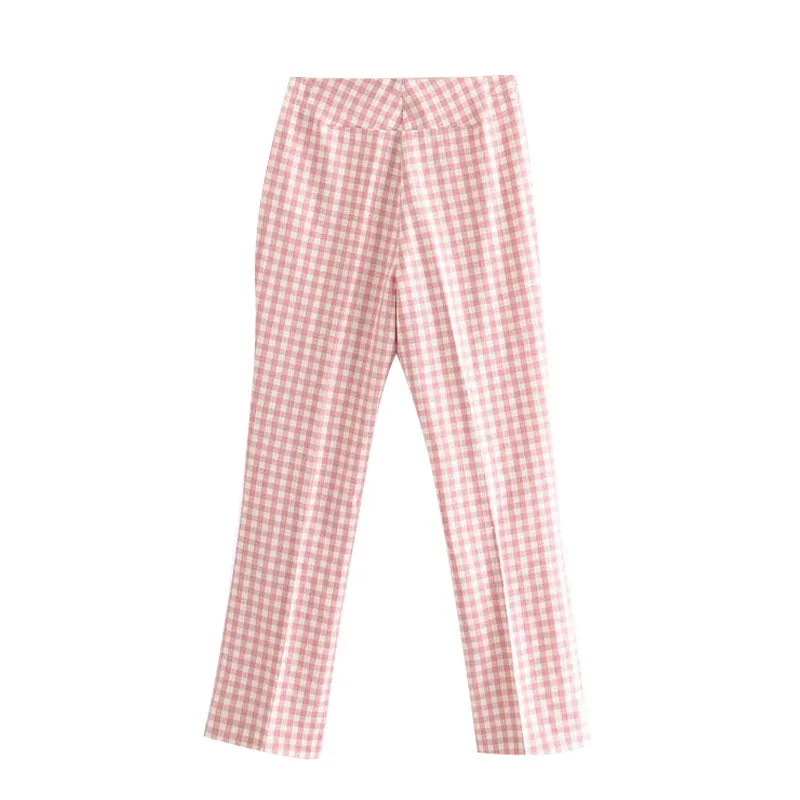 FLARED GINGHAM TROUSERS