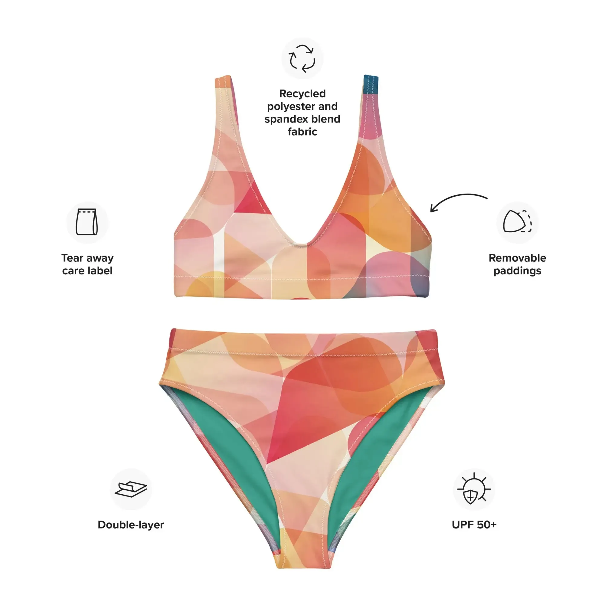 High Waisted Bikini "Mod Dance" design. Alquimia Clothing