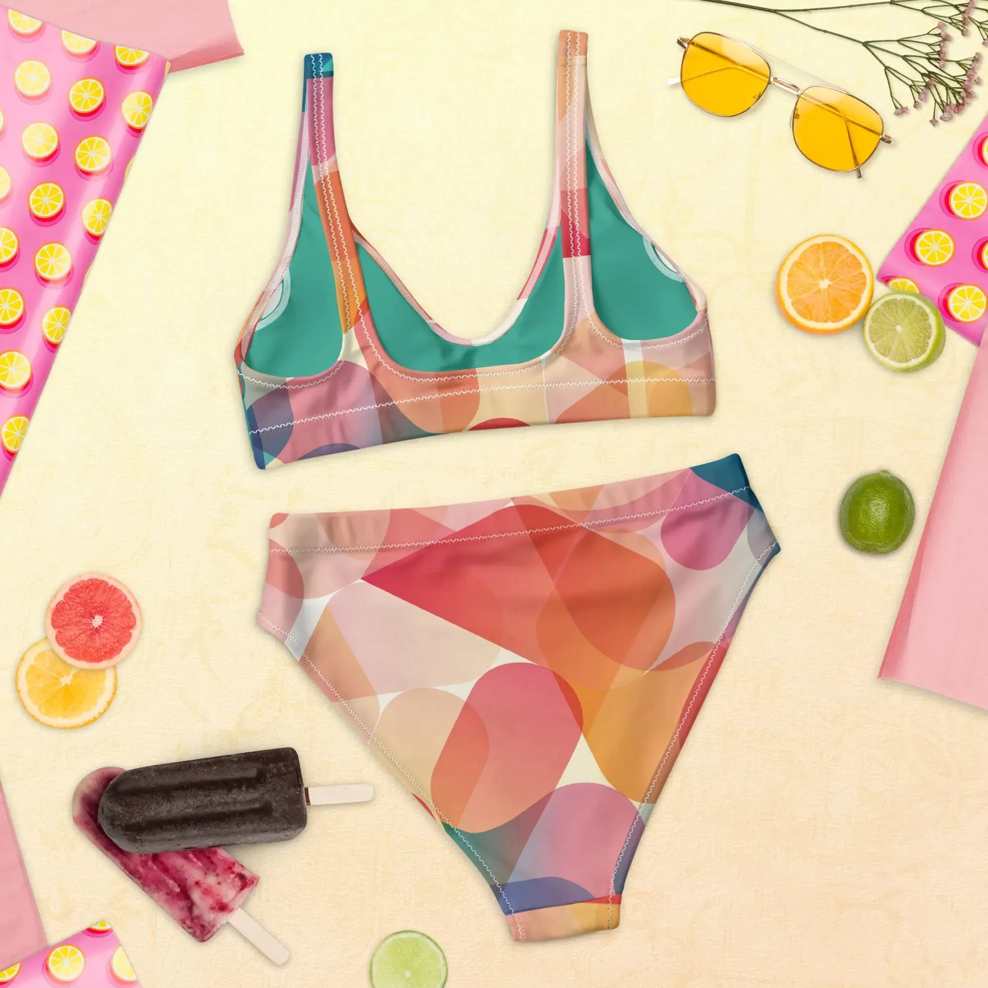 High Waisted Bikini "Mod Dance" design. Alquimia Clothing