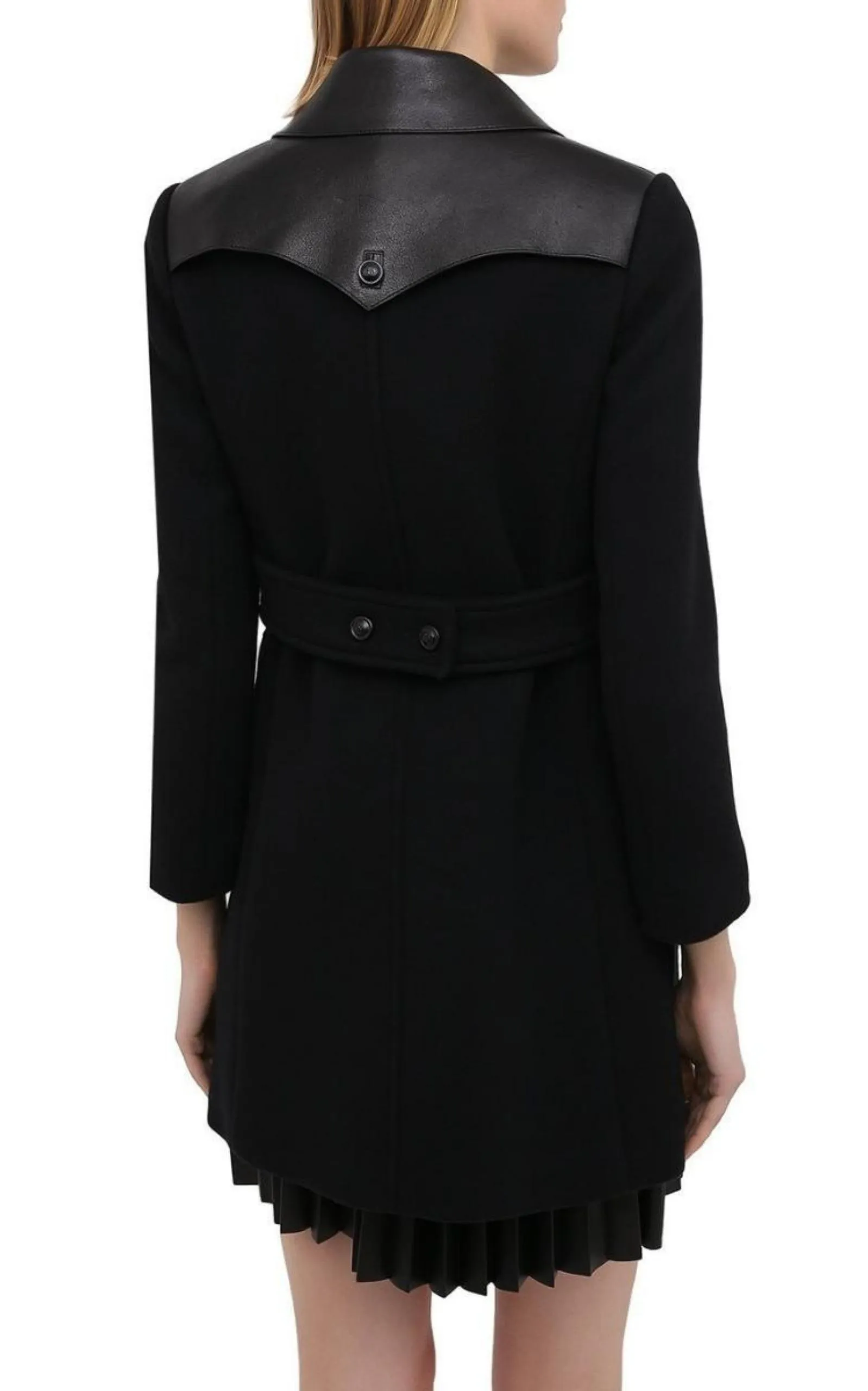 Horsebit-detail Double-breasted Wool Coat