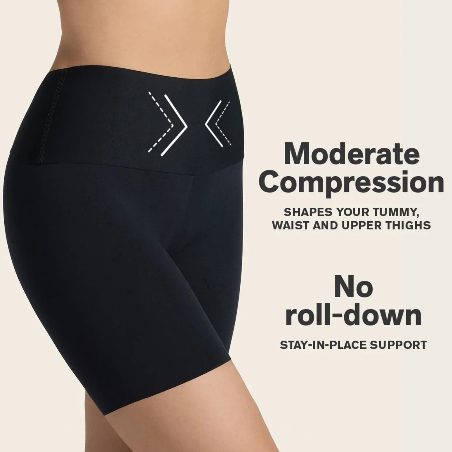Leonisa Stay-In-Place Seamless Slip Short 012970 in Black