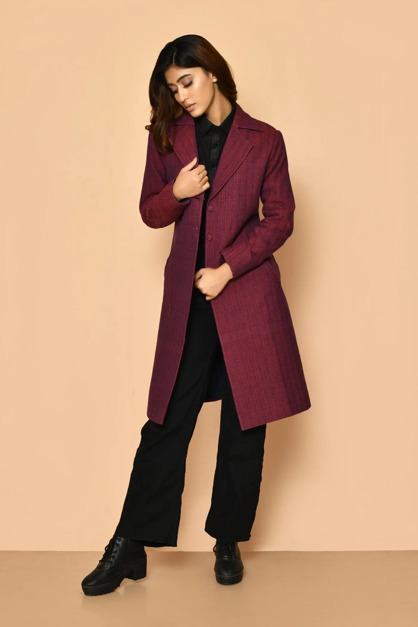 Mrinal Handloom Cotton Trench Coat
