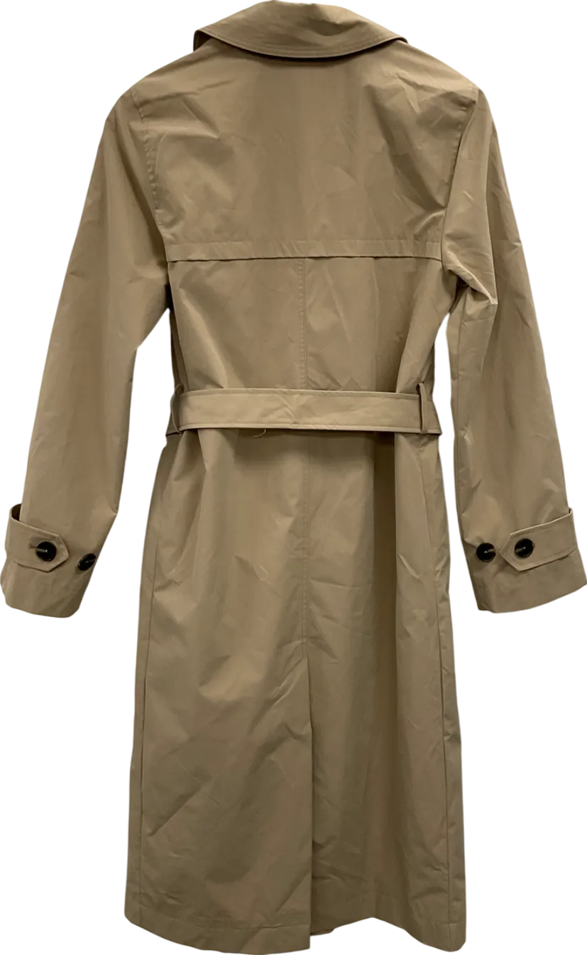 New Look Beige Tall Double Breasted Mac Coat UK 10