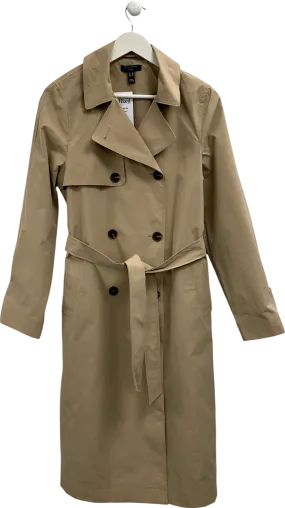 New Look Beige Tall Double Breasted Mac Coat UK 10