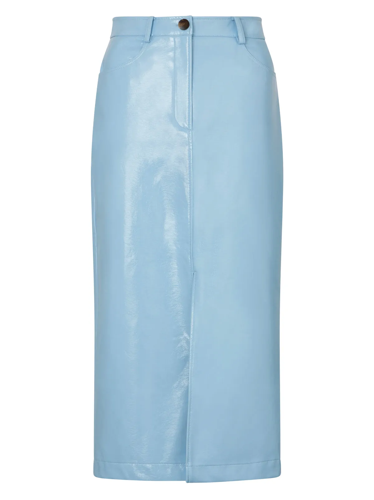 Penny Cornflower Blue Vinyl Skirt