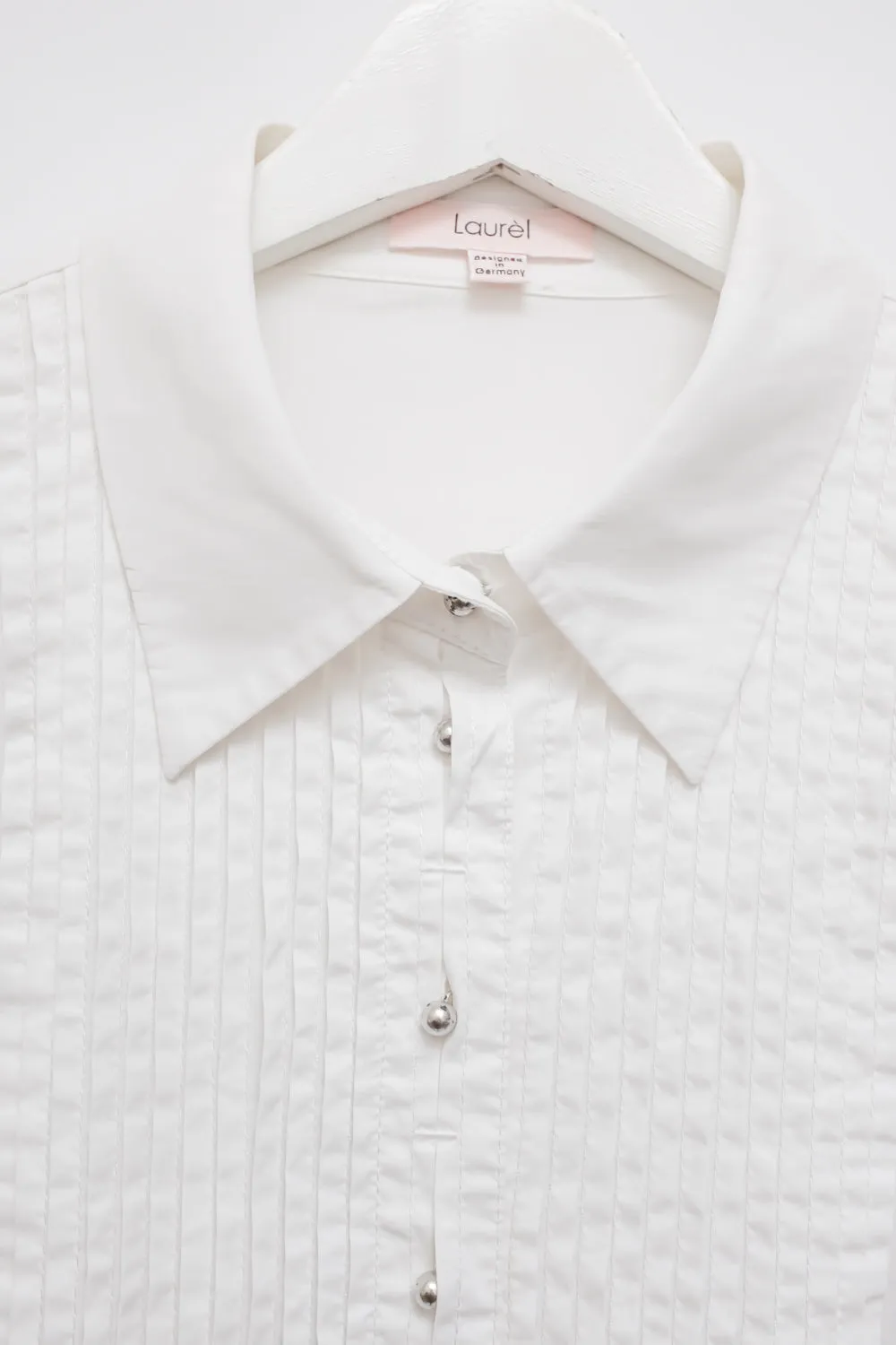 PLEATED STRETCHY WHITE SHIRT