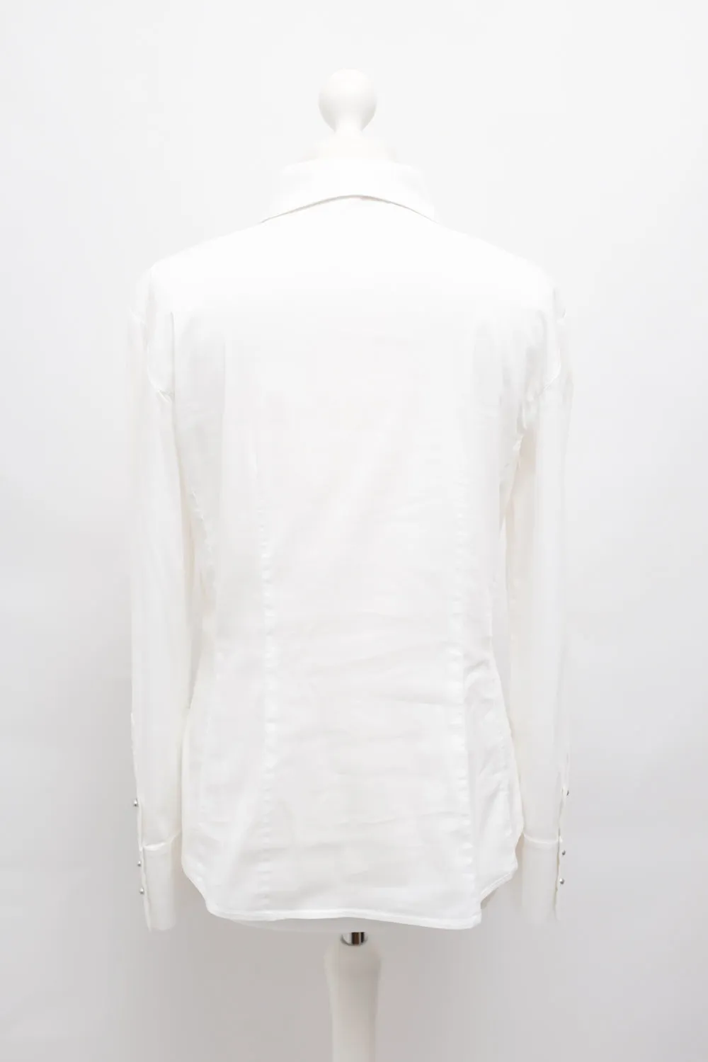 PLEATED STRETCHY WHITE SHIRT
