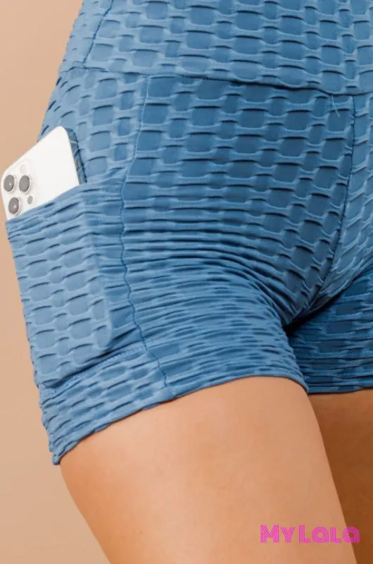 Pocket Booty Lift Shorts (Sky Blue)