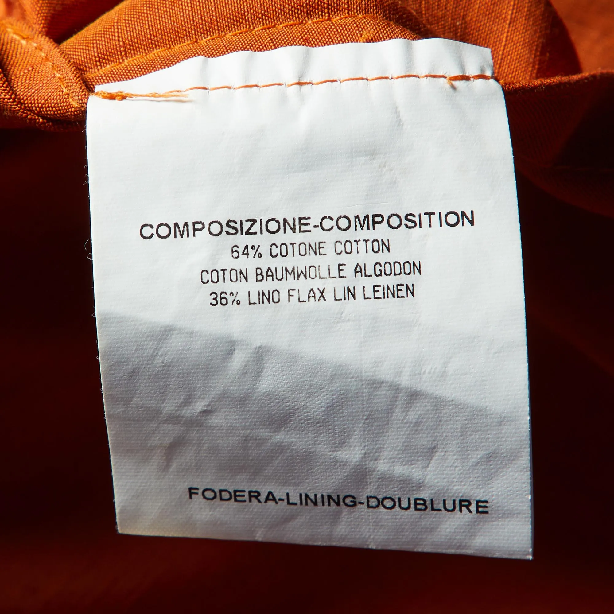 Saint Laurent Orange Cotton Blend Trench Coat