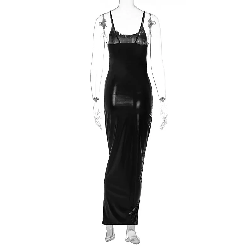Slim Fit Backless Black Dress