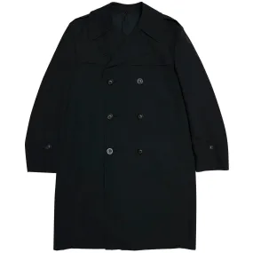 Trevira Canvas Weave Fish Mouth Trench Coat