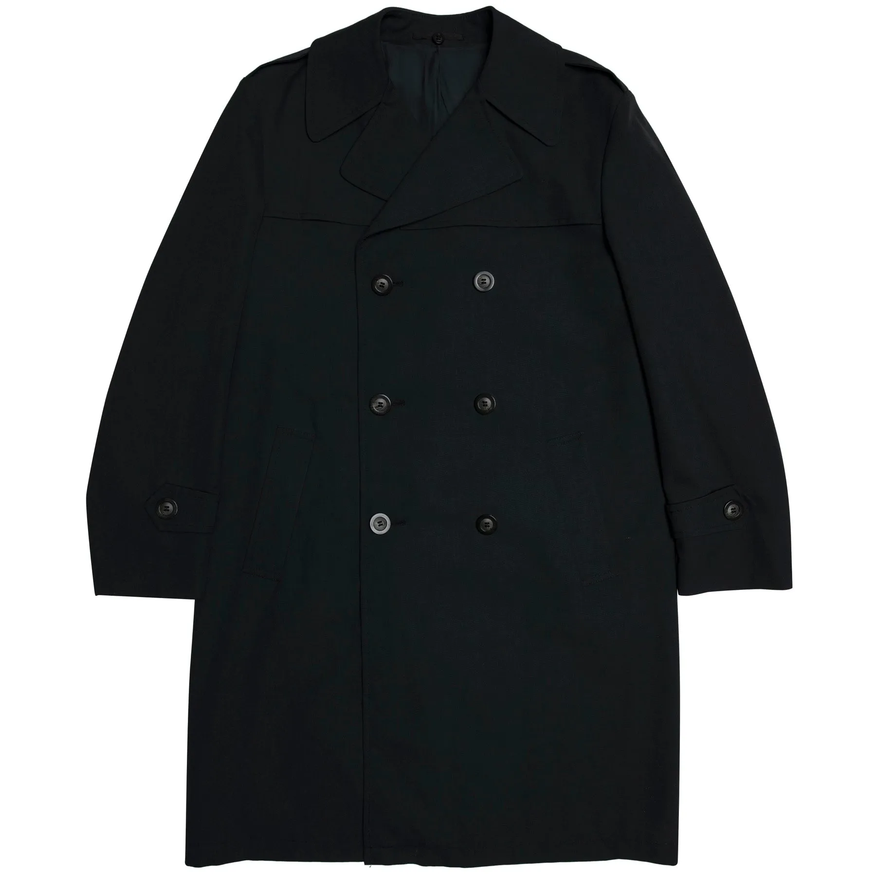 Trevira Canvas Weave Fish Mouth Trench Coat